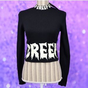 H&M CREEP Glow in The Dark Crop Sweater NWT
